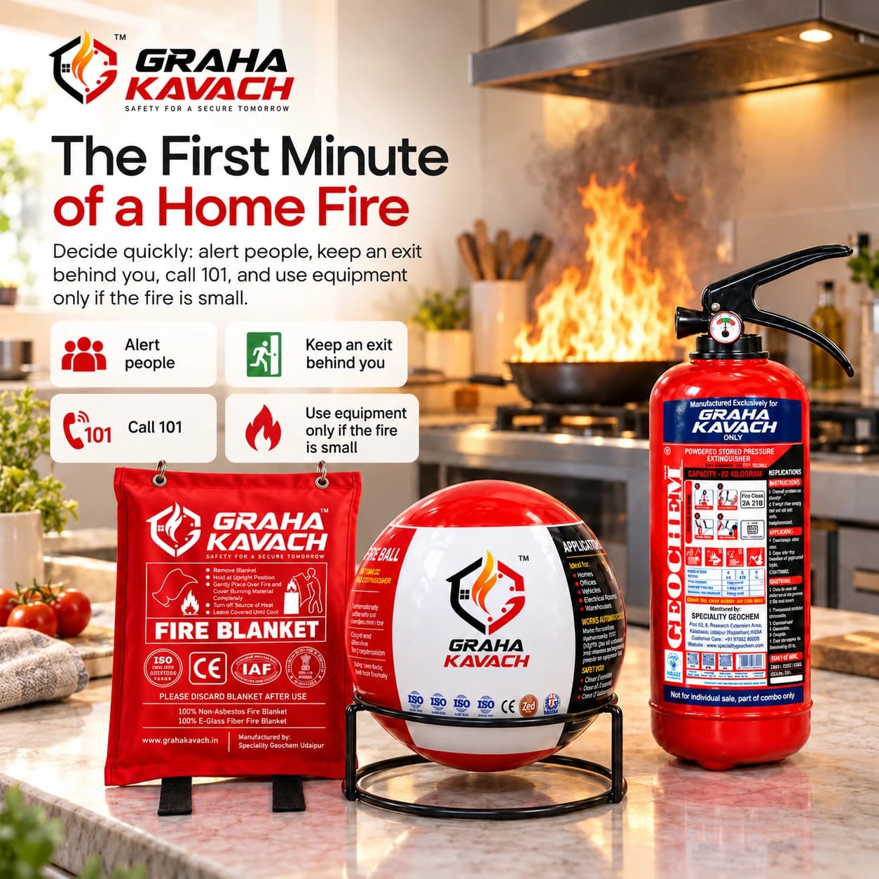 The First Minute of a Home Fire — Safety Guide Poster