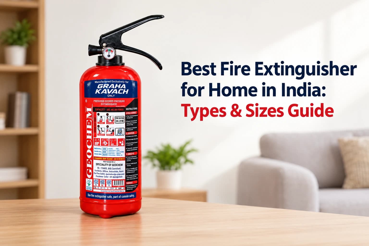 Best fire extinguisher for home installed on kitchen wall