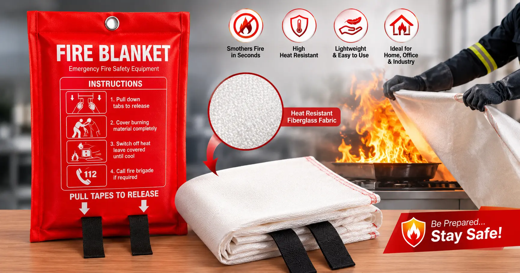 Fire Blanket for Home Fire Safety